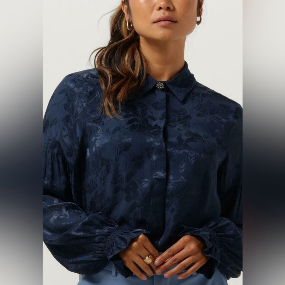 MOS MOSH Elegant Navy Blue Women's Top NWT
